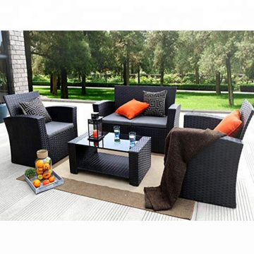 Hot sale PE wicker chair outdoor furniture with gray high chair garden funiture with umbrlla